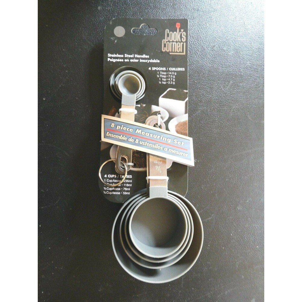 Measuring Cups & Measuring Spoons 8 Piece Set Plastic Measuring Cup & Spoon Set